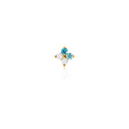 F136 Titanium Gold Bar Opal Four Leaf Clover Internally Threaded Flat Back Studs