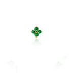 F136 Titanium Gold Bar Opal Four Leaf Clover Internally Threaded Flat Back Studs