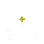 F136 Titanium Gold Bar Opal Four Leaf Clover Internally Threaded Flat Back Studs