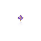 F136 Titanium Gold Bar Opal Four Leaf Clover Internally Threaded Flat Back Studs