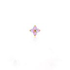 F136 Titanium Gold Bar Opal Four Leaf Clover Internally Threaded Flat Back Studs
