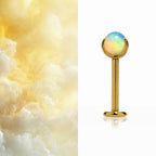 ASTM F136 Titanium Sparkling Jelly 5mm Opal Labret Stud - Cartilage & Lip Piercing