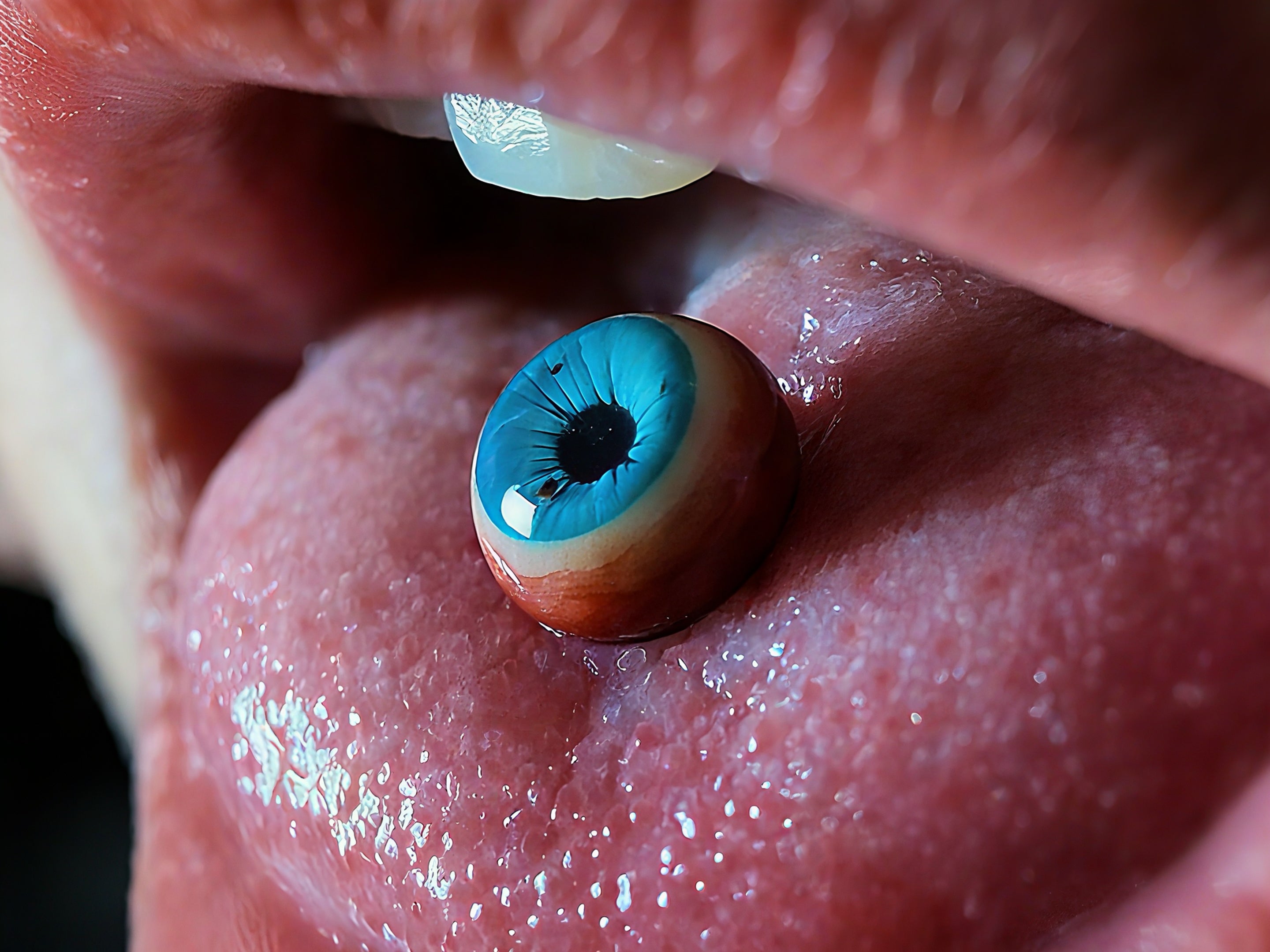 Cthulhu Eye - Realistic Handcrafted Eyeball |  Tongue/Ear/Lip  Titanium Studs