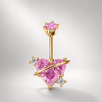 Winged Heart Titanium Belly Ring
