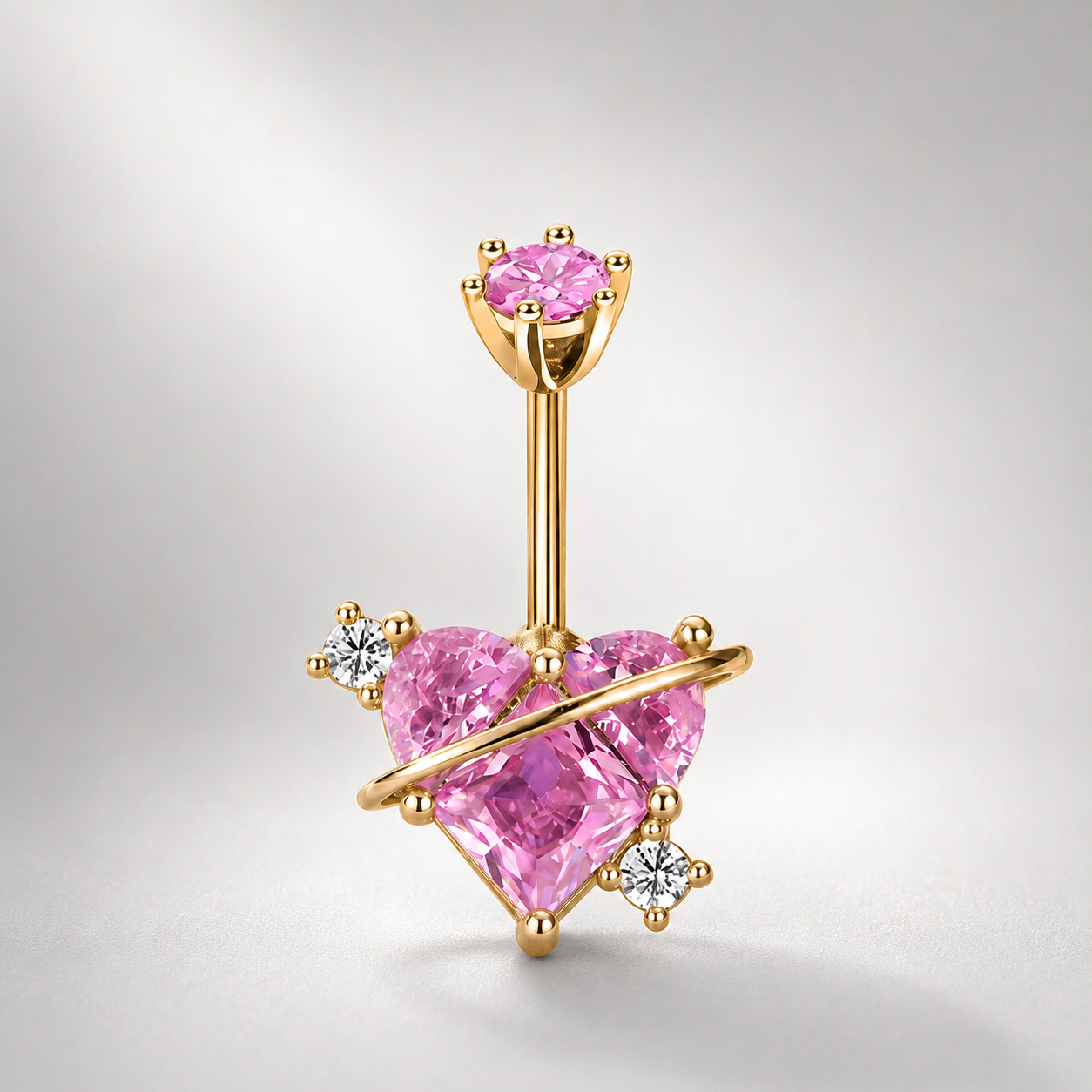 Winged Heart Titanium Belly Ring
