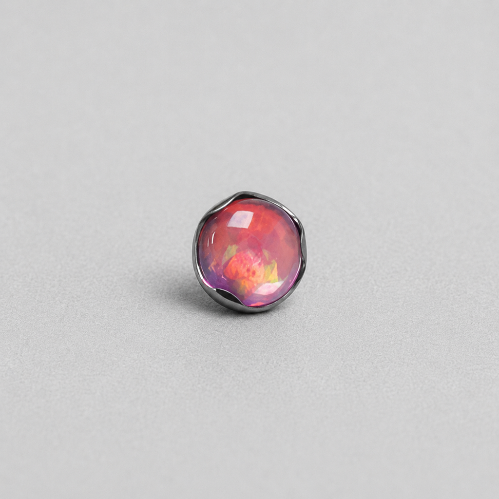 Titanium Jelly Opal Wave-Edge Piercing Top