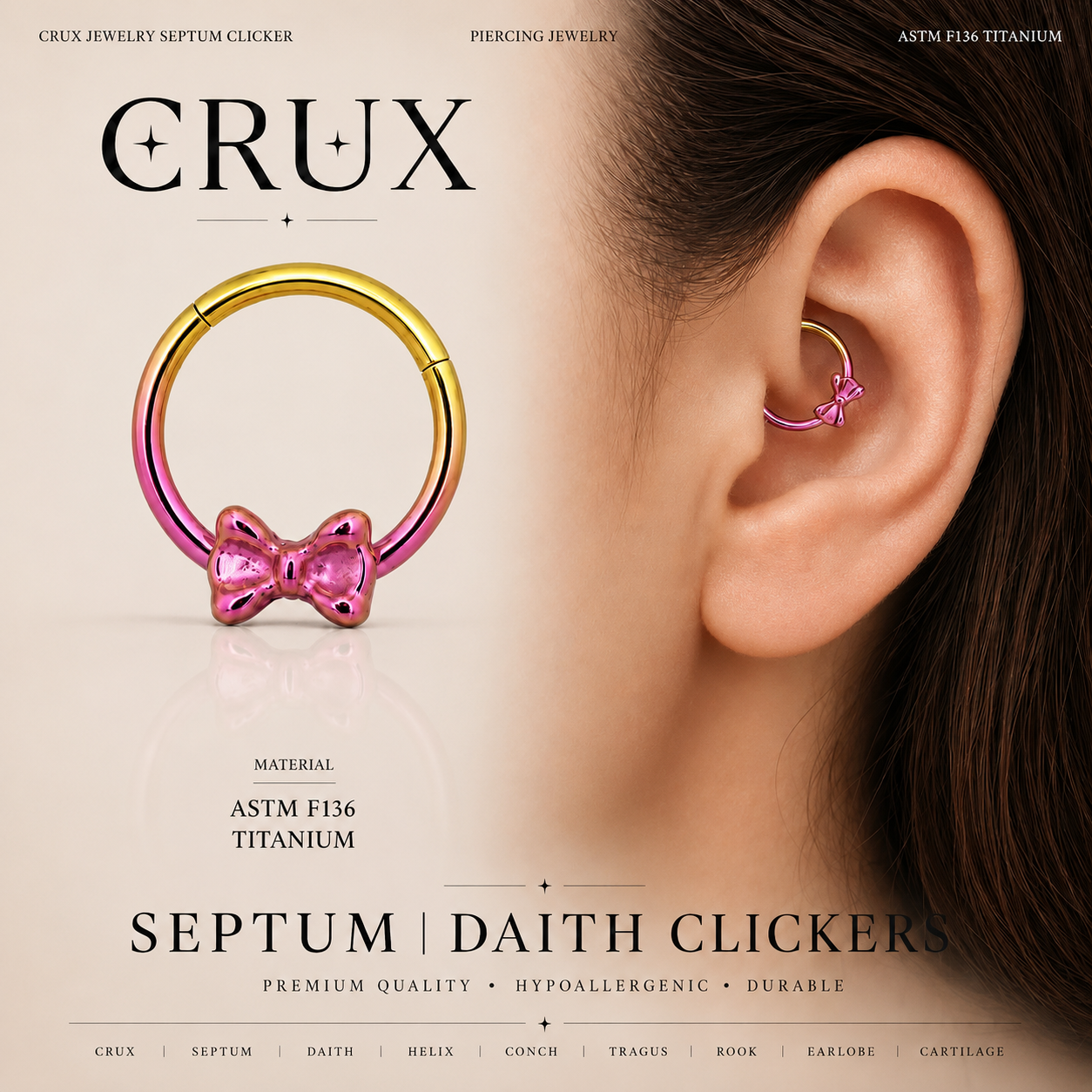 Titanium Bow Septum Clicker