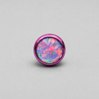 Titanium Fire Opal Bezel Piercing Top