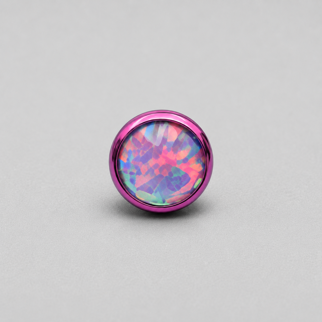 Titanium Fire Opal Bezel Piercing Top