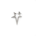 Black & White Large Pentagram Stainless Steel Ear Studs - Black & White Large Pentagram Stainless Steel Ear Studs - Single / Sliver by CRUXJEWELRY