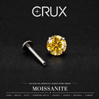 ETSY 4574962154 | IMAGE 1 | Amber Moissanite Flat Back Stud