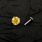 ETSY 4574962154 | IMAGE 3 | Amber Moissanite Flat Back Stud