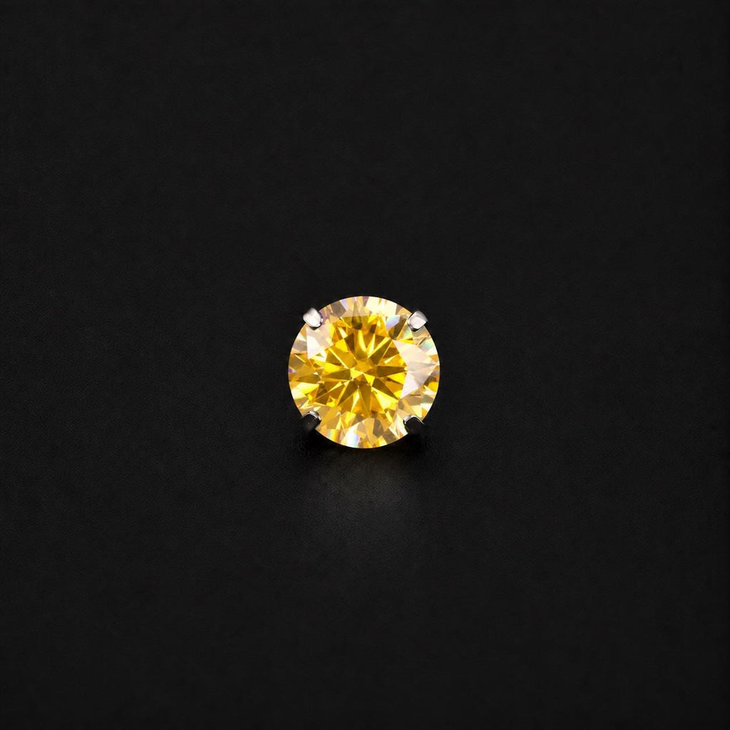 ETSY 4574962154 | IMAGE 7 | Amber Moissanite Flat Back Stud