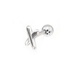 "X" Design Stainless Steel Ear Studs - "X" Design Stainless Steel Ear Studs - Single by CRUXJEWELRY