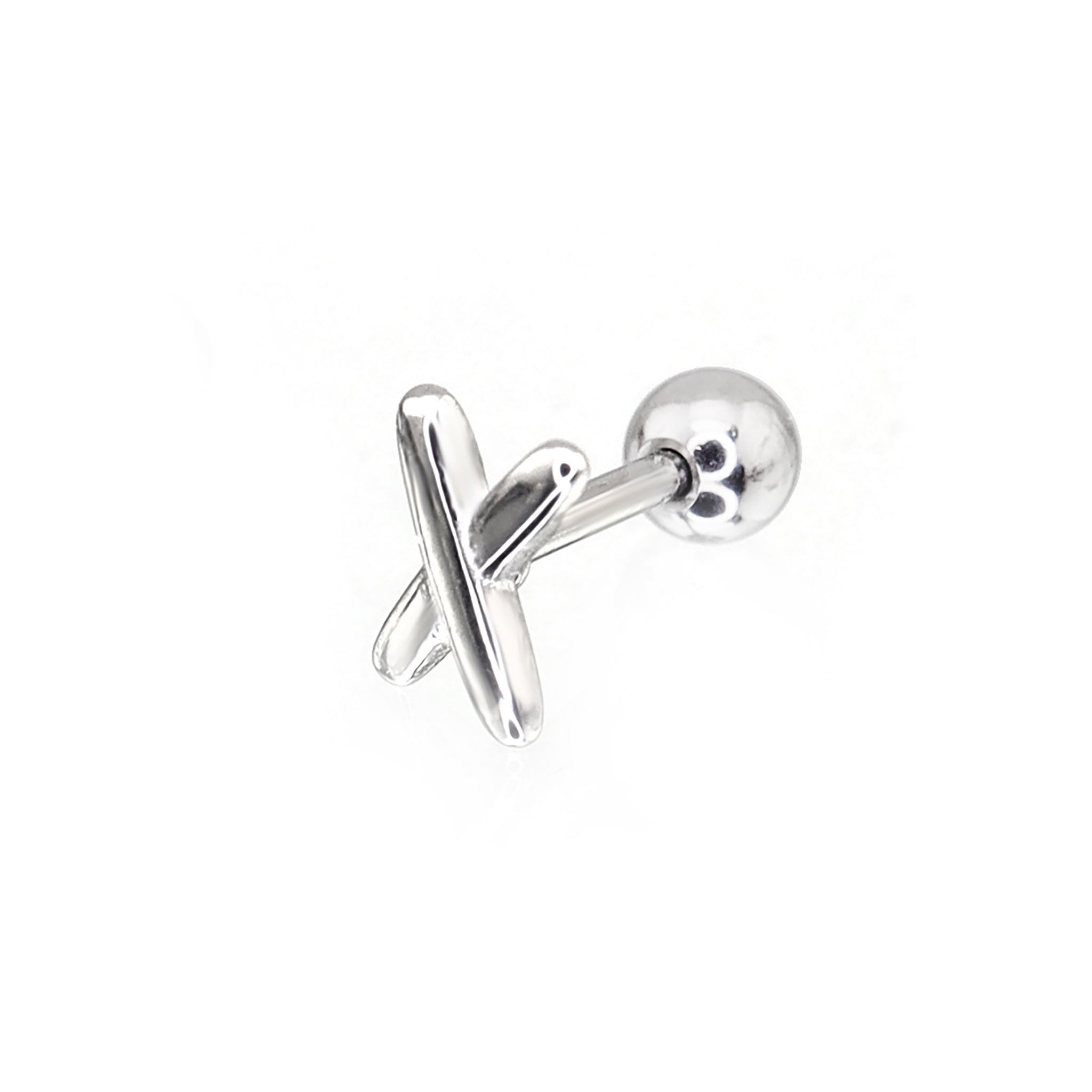 "X" Design Stainless Steel Ear Studs - "X" Design Stainless Steel Ear Studs - Single by CRUXJEWELRY