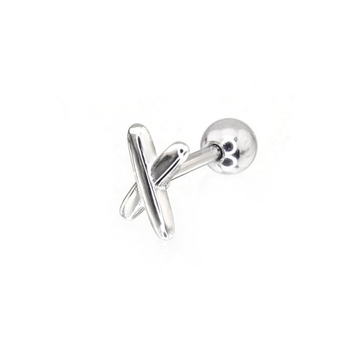 "X" Design Stainless Steel Ear Studs - "X" Design Stainless Steel Ear Studs - Single by CRUXJEWELRY