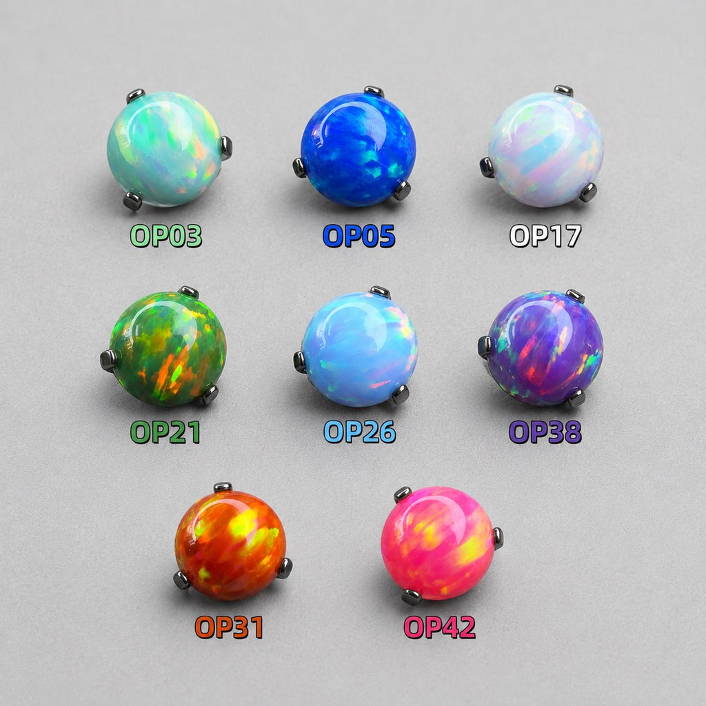 Aurora Opal titanium industrial barbell, detail view 6
