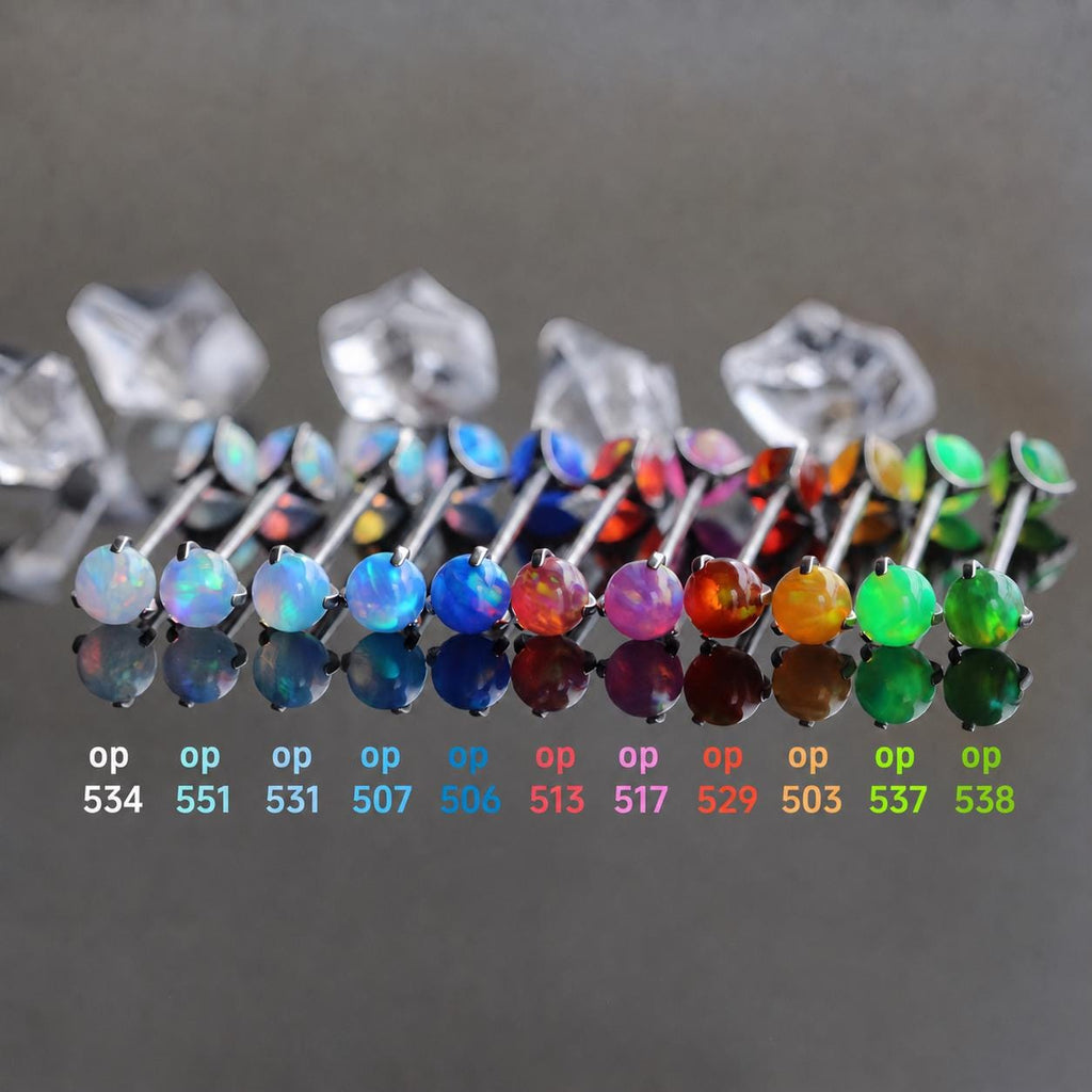 Aurora Opal titanium industrial barbell, detail view 7