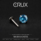 ETSY 4574960454 | IMAGE 1 | Azure Moissanite Flat Back Stud