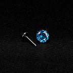 ETSY 4574960454 | IMAGE 5 | Azure Moissanite Flat Back Stud