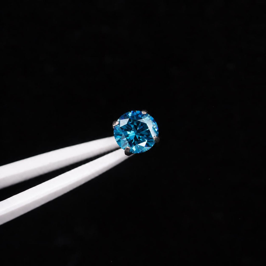 ETSY 4574960454 | IMAGE 6 | Azure Moissanite Flat Back Stud