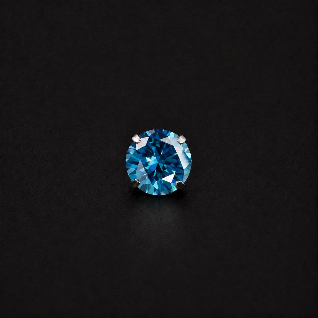 ETSY 4574960454 | IMAGE 7 | Azure Moissanite Flat Back Stud