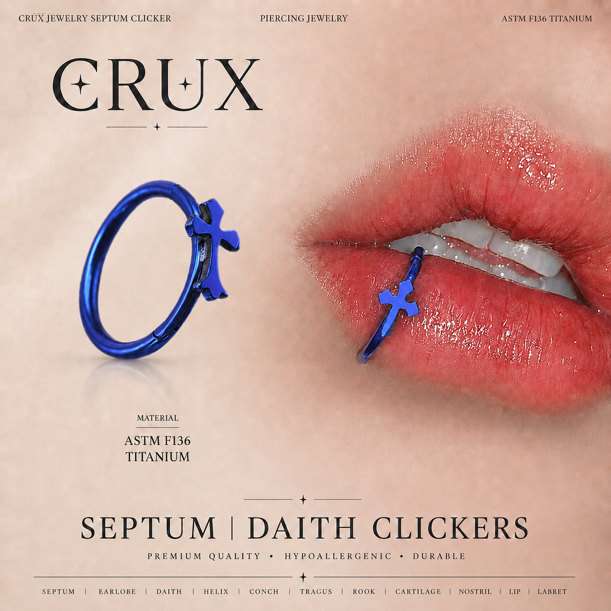 Titanium Cross Septum Clicker