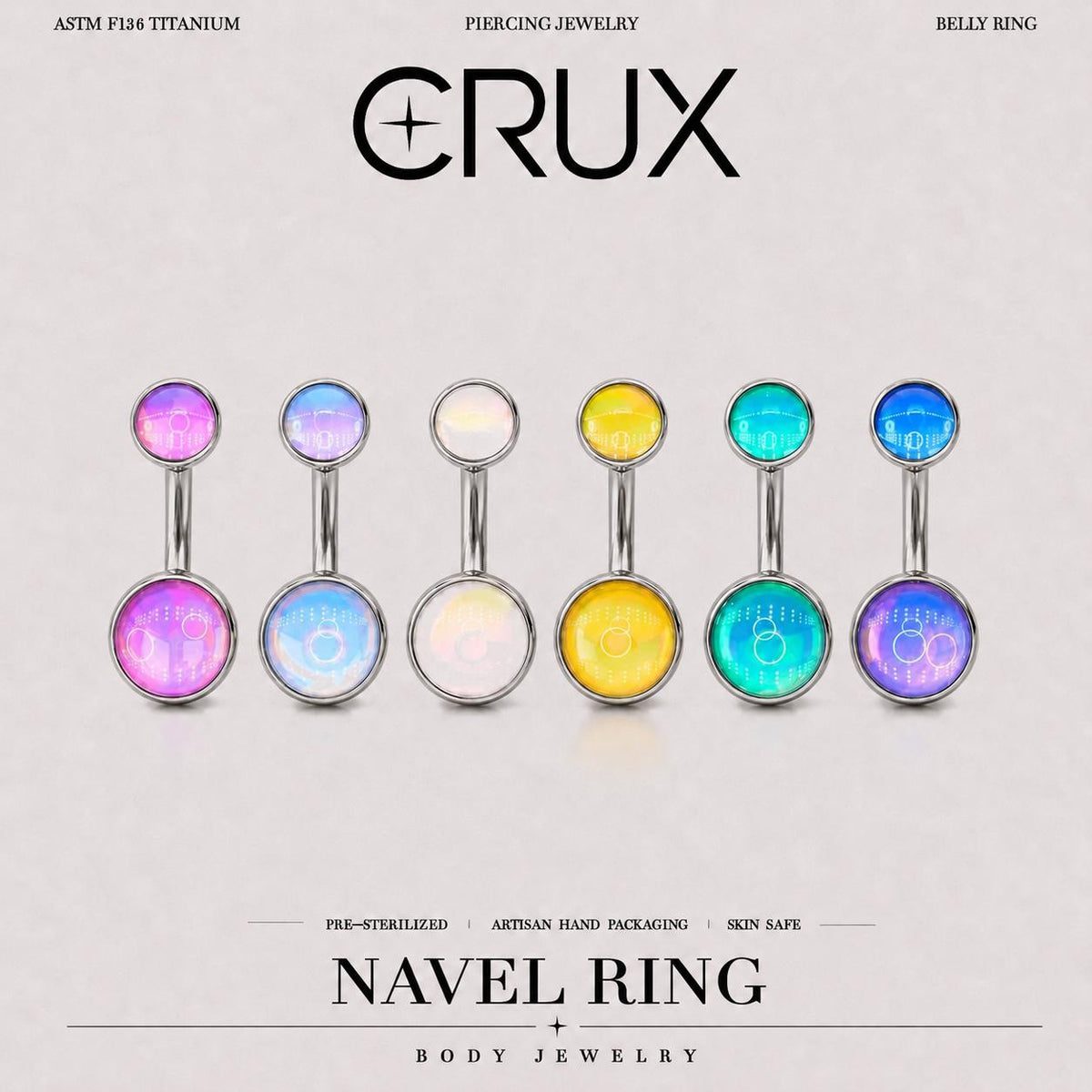 Rainbow Moonstone Navel Ring