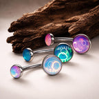Rainbow Moonstone Navel Ring detail 5