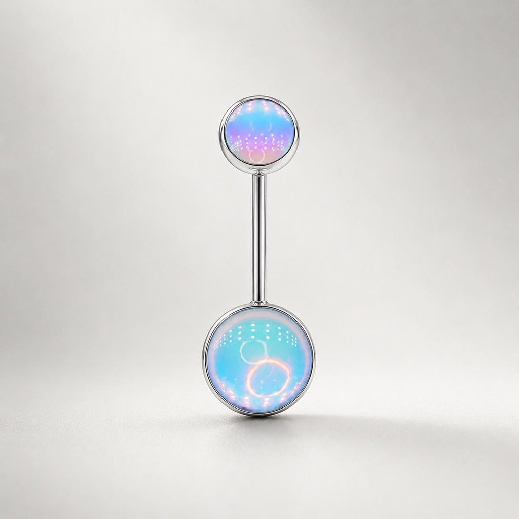 Rainbow Moonstone Navel Ring detail 10