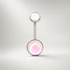 Rainbow Moonstone Navel Ring detail 11