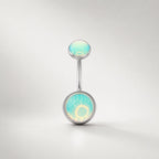 Rainbow Moonstone Navel Ring detail 12