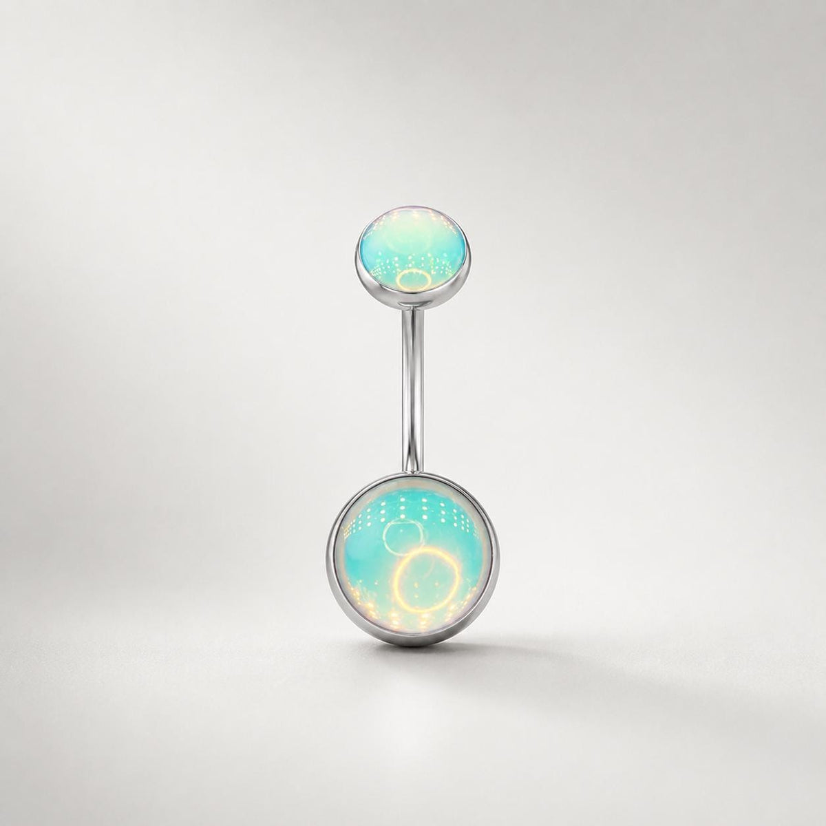 Rainbow Moonstone Navel Ring detail 12