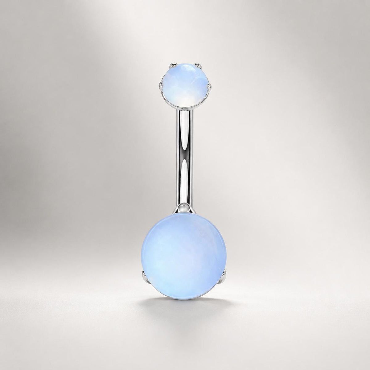 Blue Opal Cat Eye Titanium Belly Ring detail 6