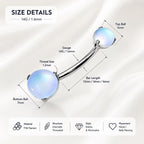 Blue Opal Cat Eye Titanium Belly Ring detail 8