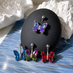 Crystal Butterfly Titanium Belly Ring detail 4