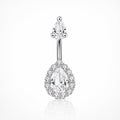 Teardrop CZ Titanium Belly Ring detail 6