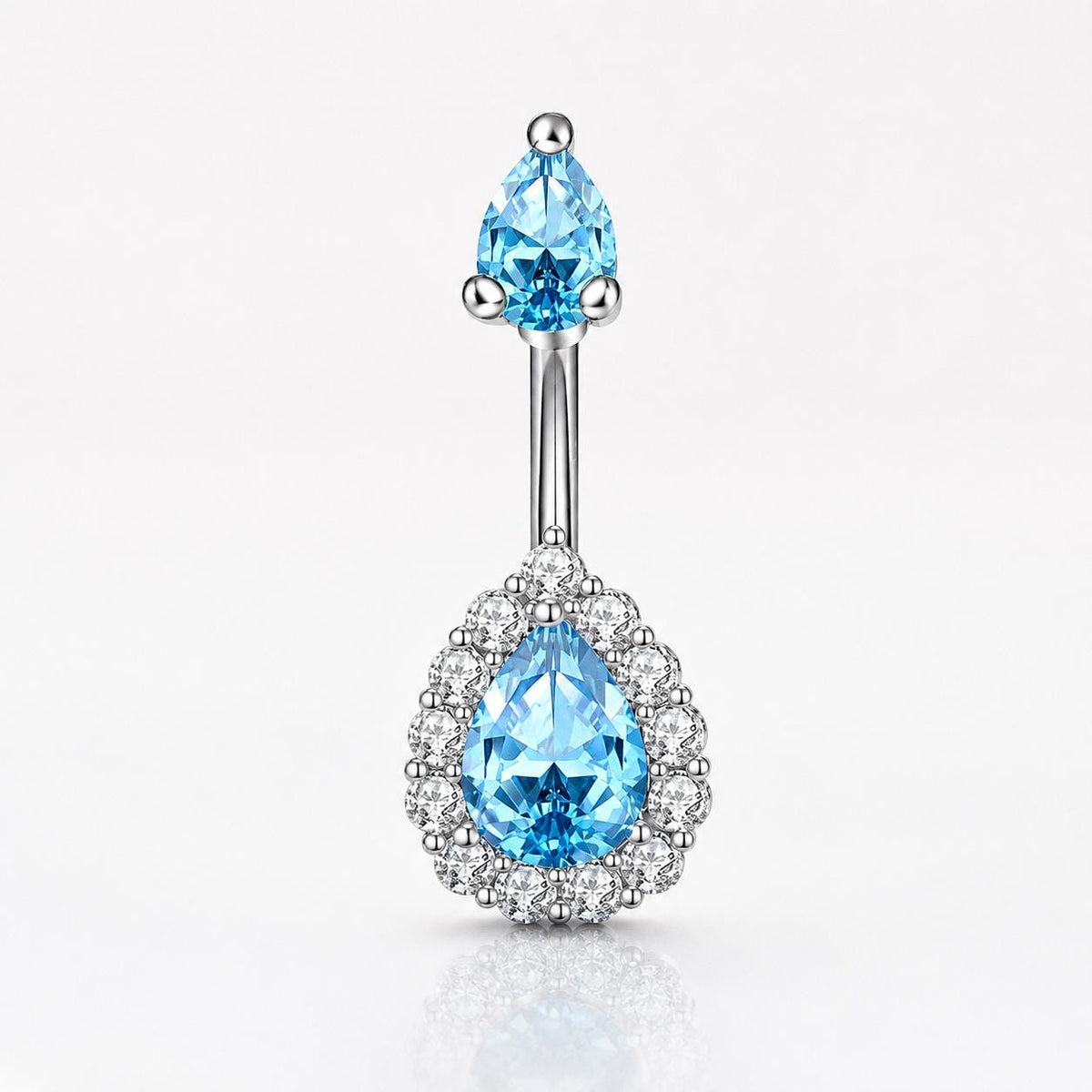 Teardrop CZ Titanium Belly Ring detail 8