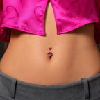 Devil Heart Titanium Belly Ring detail 3