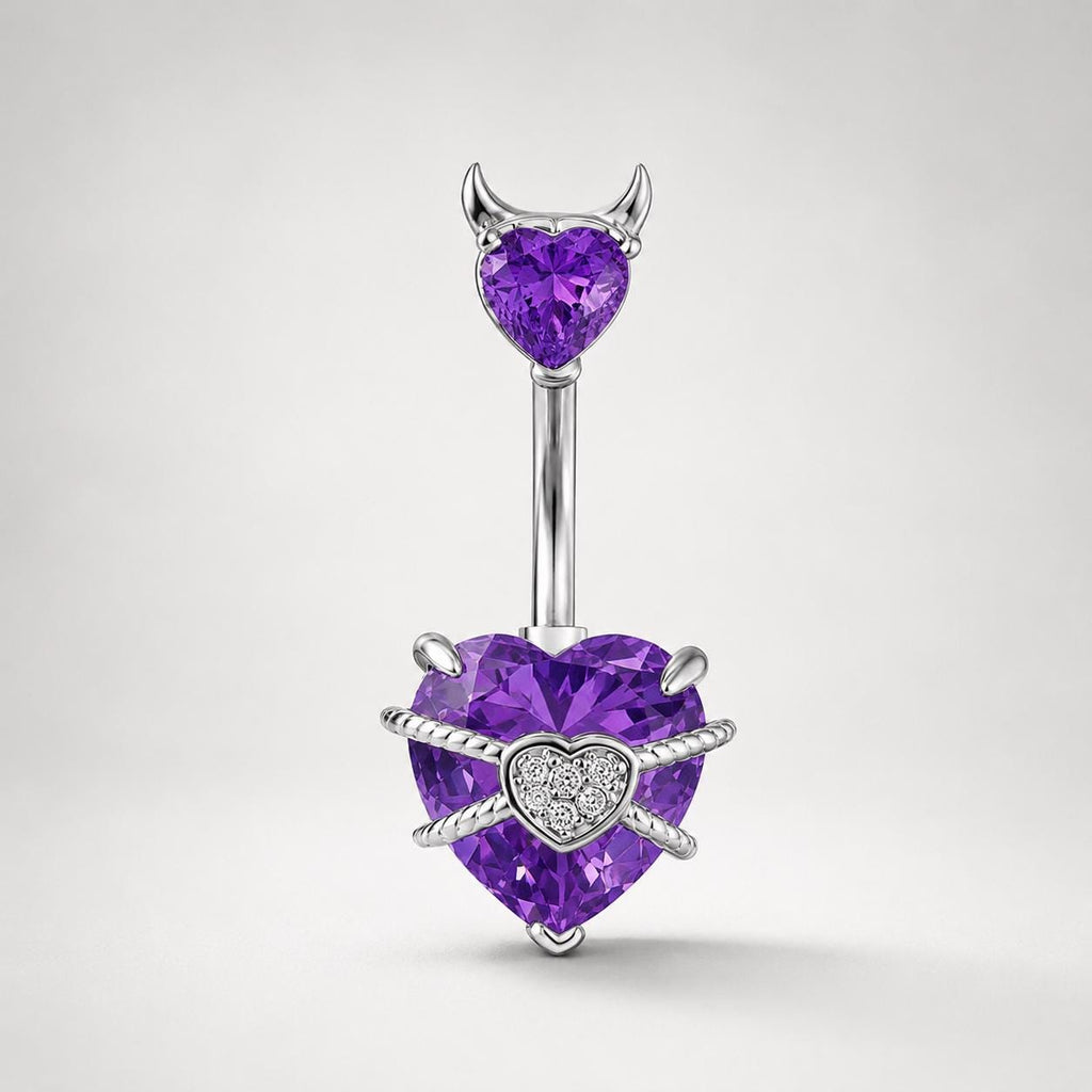 Devil Heart Titanium Belly Ring detail 10