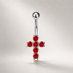 CZ Cross Titanium Belly Ring detail 7