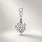 Heart CZ Titanium Belly Ring detail 4