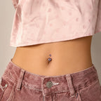 Colorful CZ Titanium Belly Ring detail 4
