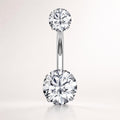 Colorful CZ Titanium Belly Ring detail 6