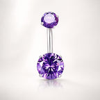 Colorful CZ Titanium Belly Ring detail 7