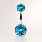 Colorful CZ Titanium Belly Ring detail 8