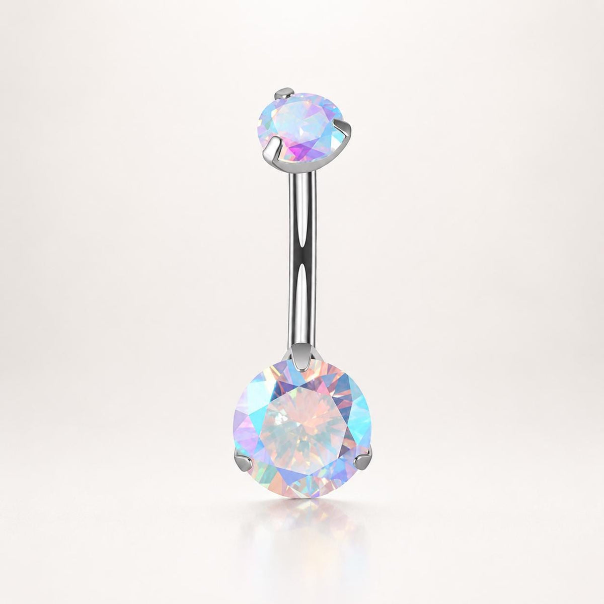 Colorful CZ Titanium Belly Ring detail 11