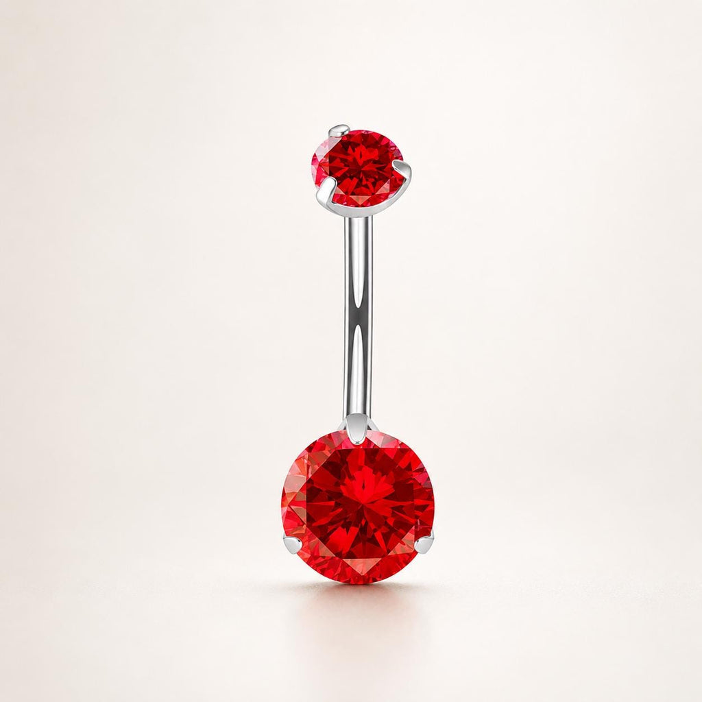 Colorful CZ Titanium Belly Ring detail 12