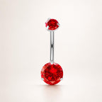 Colorful CZ Titanium Belly Ring detail 12