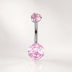 Colorful CZ Titanium Belly Ring detail 13